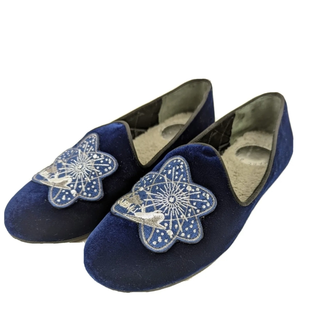 Marc Jacobs Blue Velvet Moccasino Flats 5 NASA Space Shuttle
